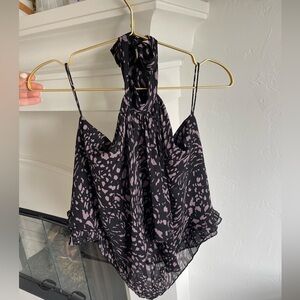 Parker high neck flowy ruffled top